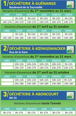 dechetteries horaires 2020
