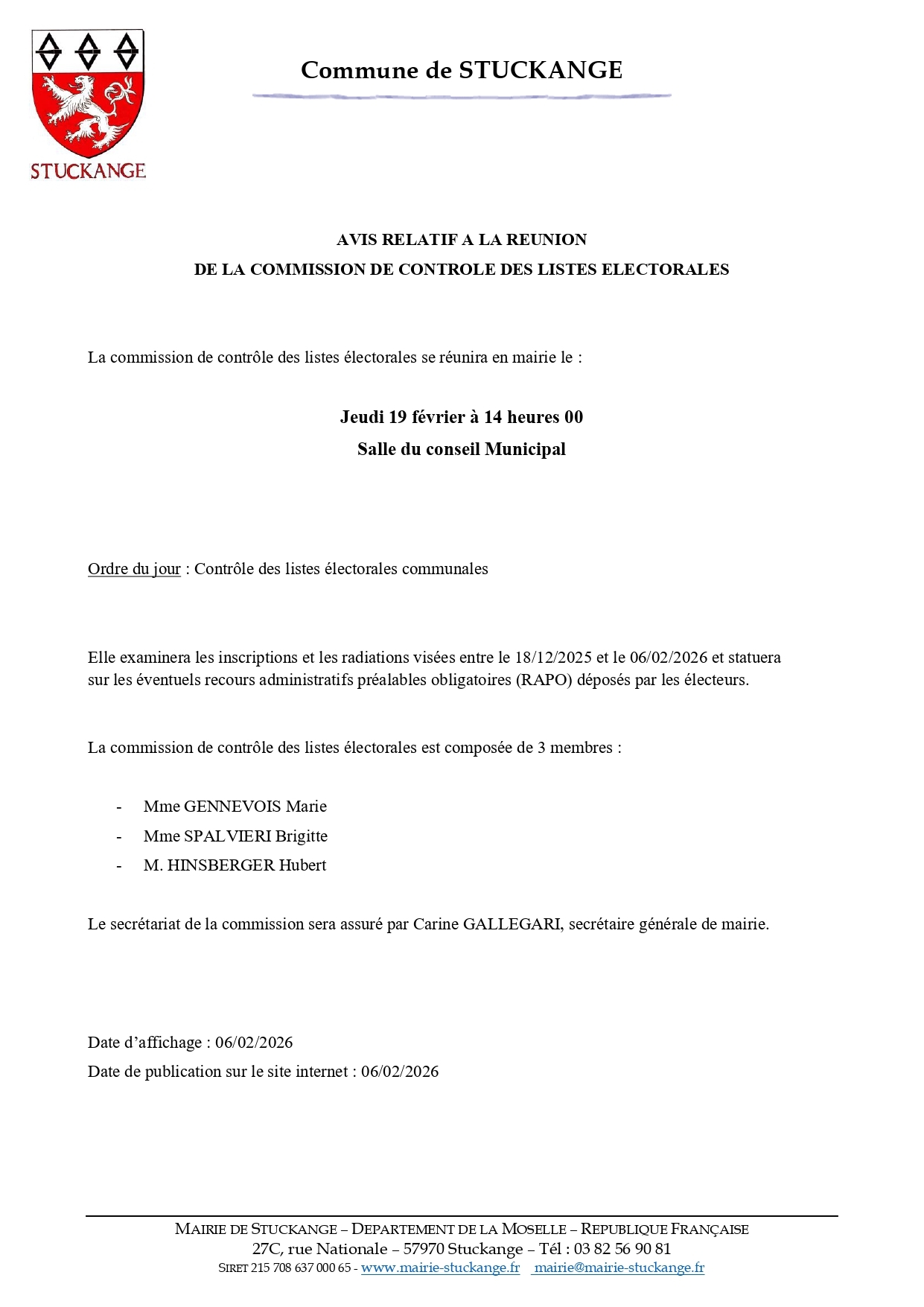 COMMISSION DE CONTROLE DES LISTES ELECTORALES